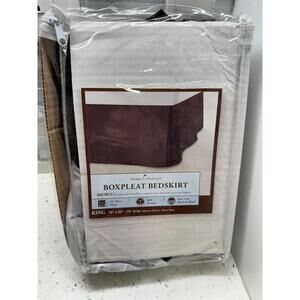 Home Classics Boxpleat Bedskirt BRAUN King Split Corners NIP 78” x 80” - 15”